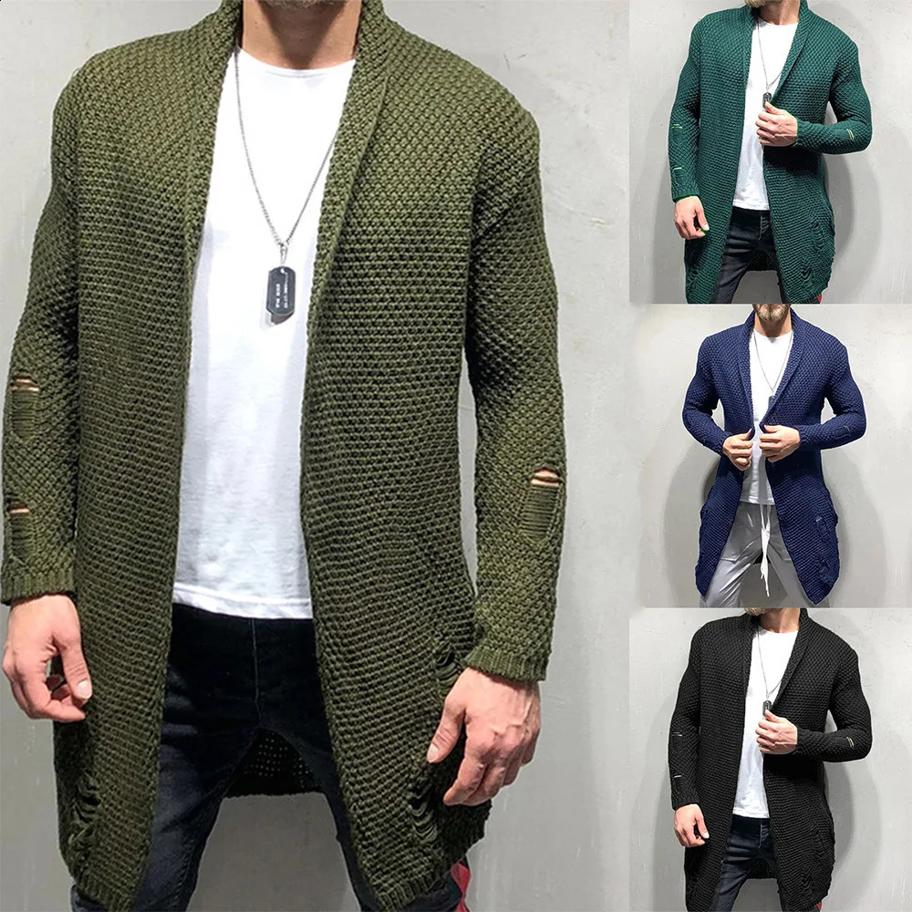 Les pulls d'automne et d'hiver pour les hommes en vrac de cardigans ouverts pulls en laine vestes en tricot de chandails pour hommes européens et