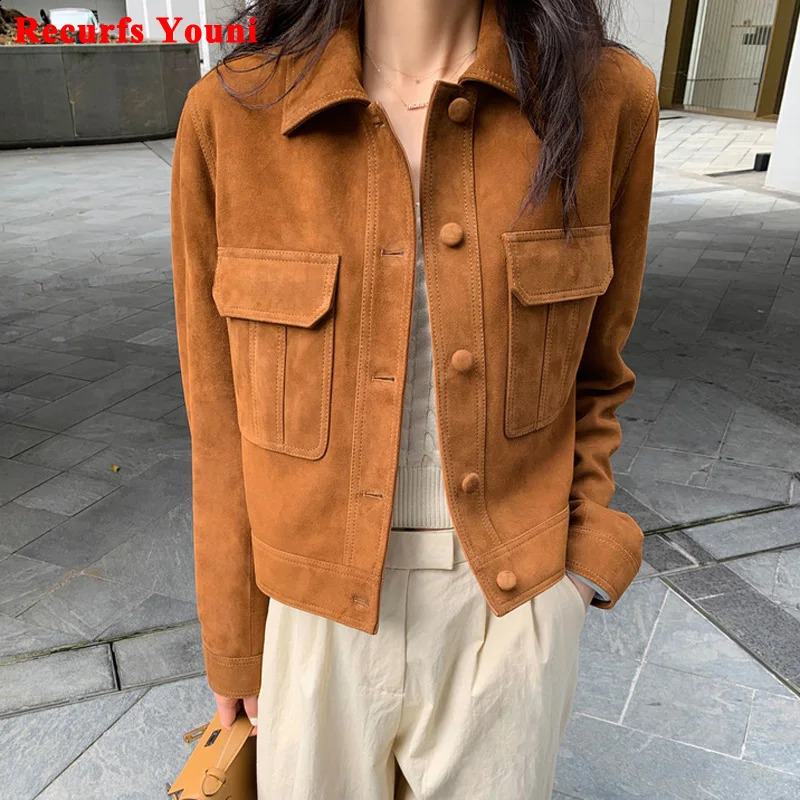 Classic Quality Leather Jacket For Women 2023 Winter Cashmere Suede Coat Female Slimming Versatile Jaqueta Streetwear 240824