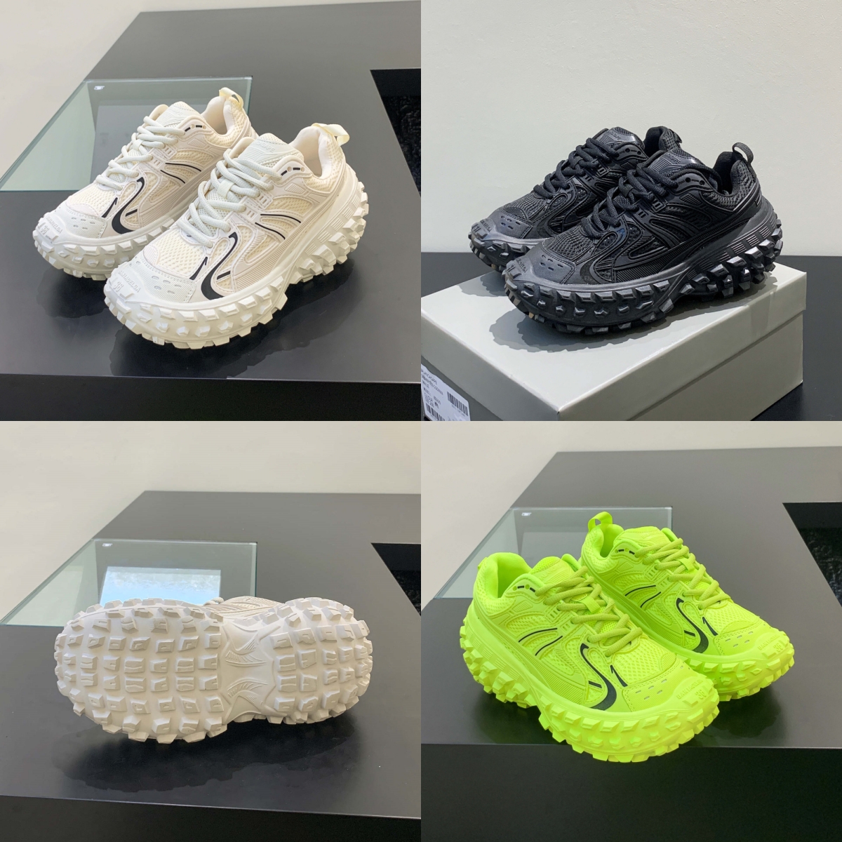 Nouvelles chaussures de mode livraison gratuite Defender Womens Tire Tire Shoe Sneakers décontractés beige Black Army Plateforme surdimensionnée