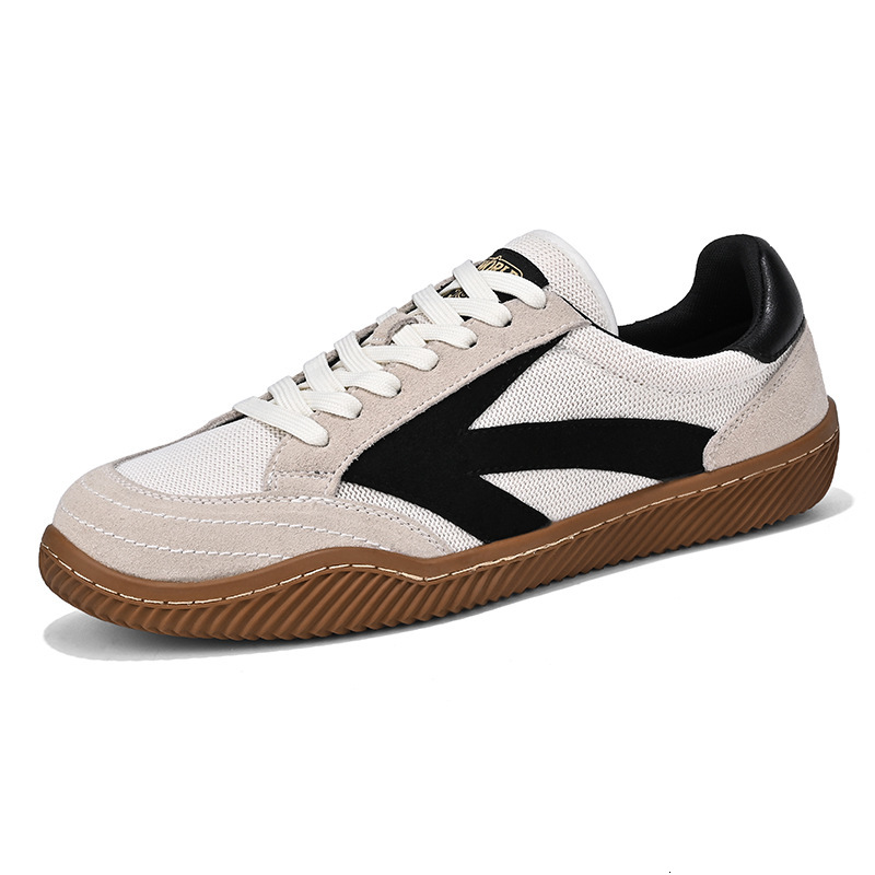 Chaussures en toile décontractées pour hommes, baskets basses en toile de maille de daim de vache de style japonais-coréen, semelle en caoutchouc