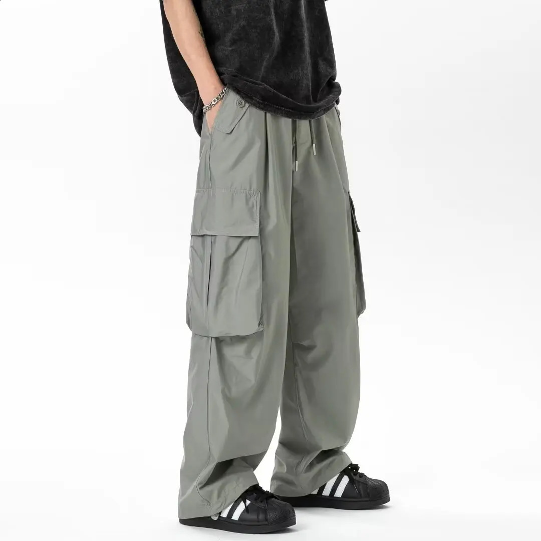 Pantalon de cargaison pour hommes Summer Loose décontractée surdimensionnée Pantalon de jambe droite Japon Fashion coréenne Y2k Joggers Streetwea