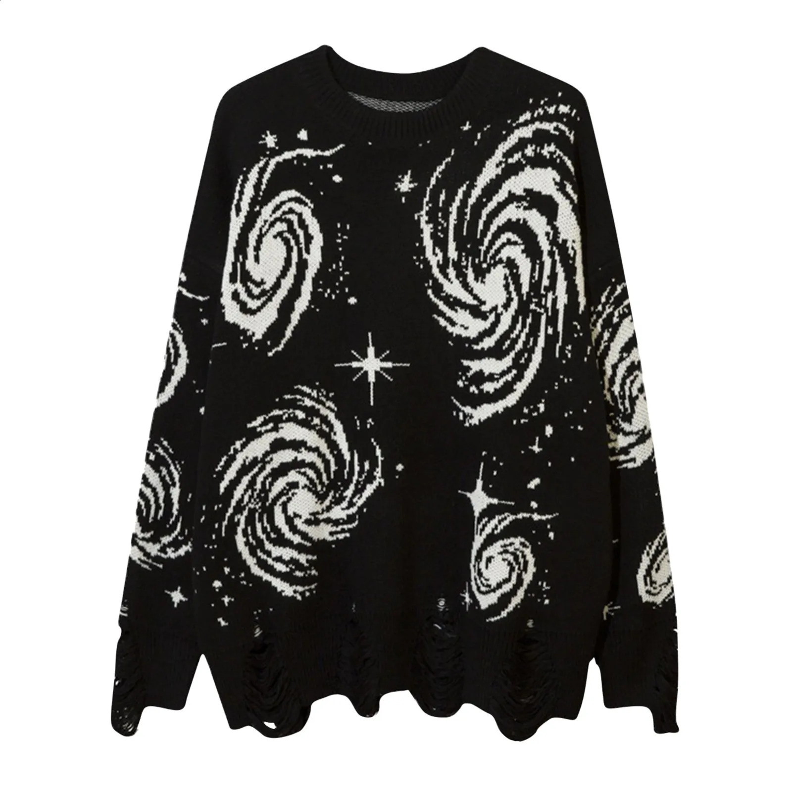 Pull à mode tricoté Keep chaude Mente Tissue tricotée Rétro Retro Roule Stroll imprimé Pull de larmes lâches décontractées Tirling en cuir en cui