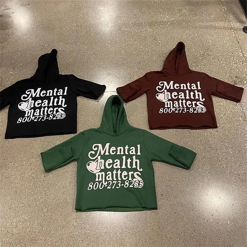 Harajuku Retro Mental Health Matters Print Hoodie Men Streetwear Oversized Couples Sweatshirt Goth Y2k y240824
