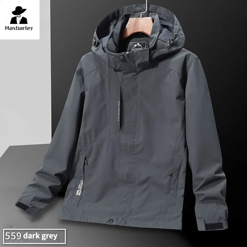 Casual Mens Lightweight Windbreaker Jacket Spring and Autumn Waterproof Work Hooded Sports Raincoat Unisex Camping Travel Coat 240826