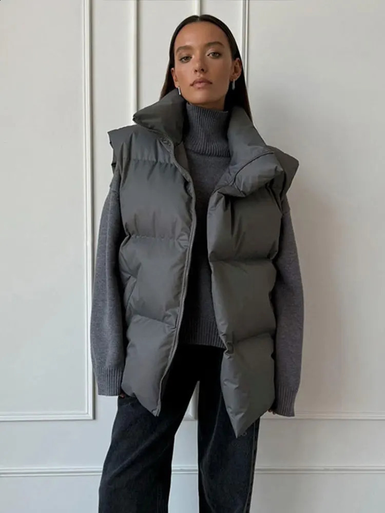 Casual Loose Cotton Womens Vest Winter Autumn Jackets Solid Warm Sleeveless Jacket Coat Female Fashion Sport Tank Tops 240907