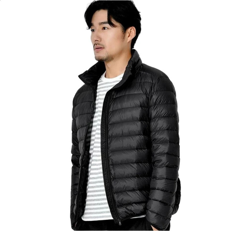 mens Coats duck down jacket ultra-thin S-5XL 6XL autumn and winter warm jacket mens stand up collar Coats 9 colors 240826
