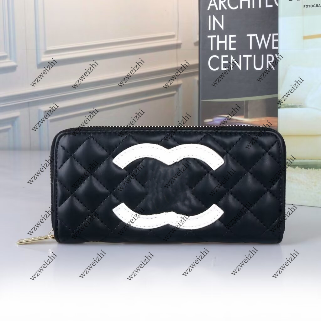 Portefeuilles de créateurs Femmes Luxurys Sac Pochette Portefeuille Chèque Porte-monnaie Double Lettre Portefeuille À Fermeture Éclair Porte-monn
