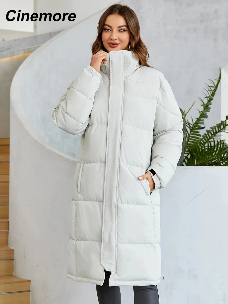 Cinemore Womens Jacket Winter 2023 Warm Long Parkas Hooded Outerwear Female Clothing Fashion Down Women Coat Unisex y240824