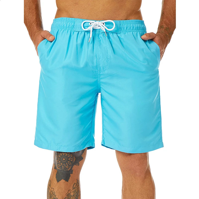 Short de planche décontracté hommes Summer Hawaii Beach 3d imprimé pure couleur y2k se maillot de bain Homme 2023 Cool Surf Ice 240824