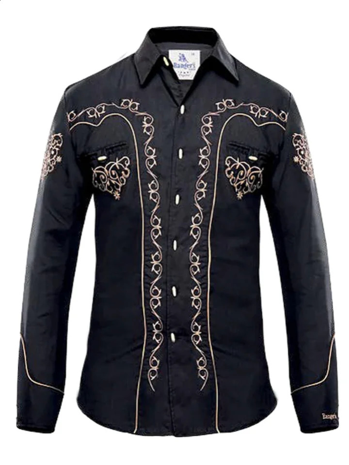 2024 AUTOMNE Plus taille Homme Casual Shirt Fashionable Paris Modèle imprimé revers longs à manches longues Top 240826