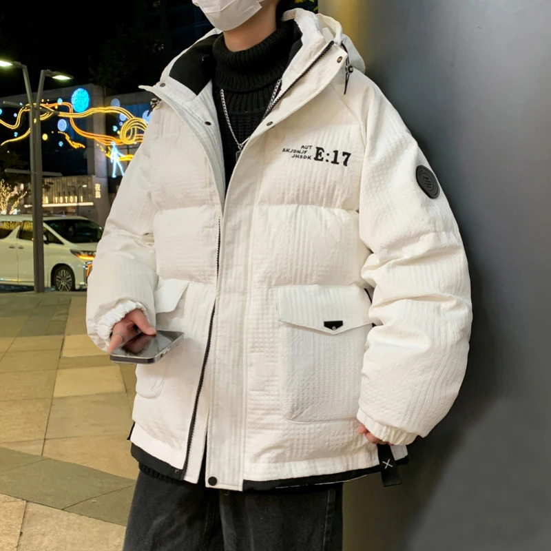 High Quality Winter Mens Hooded White Duck Down Jackets Casual Outwear Loose Warm Puffer Coats Thicken Top Down Parkas Clothing 240826