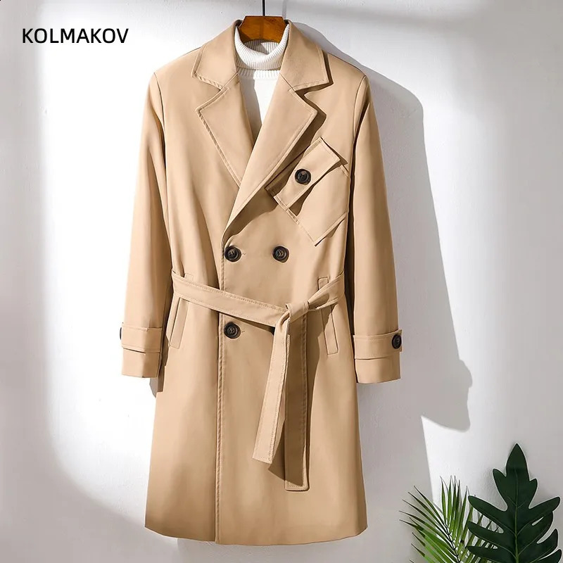 arrival autumn coat high quality men jacket fashion trench coat spring mens casual long style jackets full size M-3XL 240826