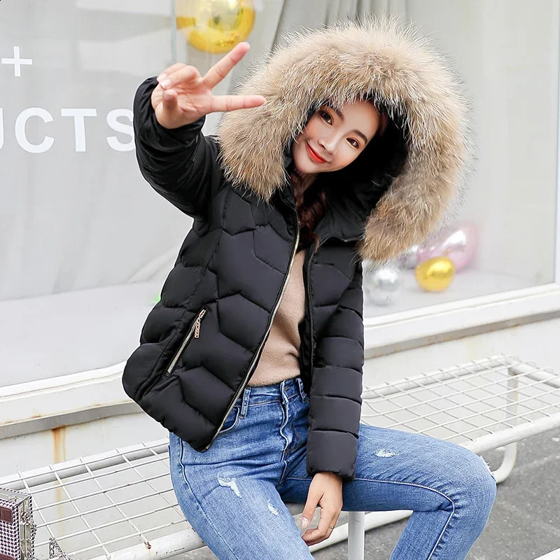Womens winter coat womens hooded jacket womens casual warm coat womens fur collar dress 240826