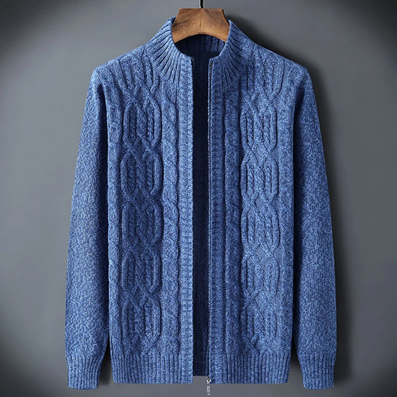 Korean Jumper Retro Autumn/Winter Mens Sweater Mens Open Collar Plain Sweater Mens Clothing Jacket 240824