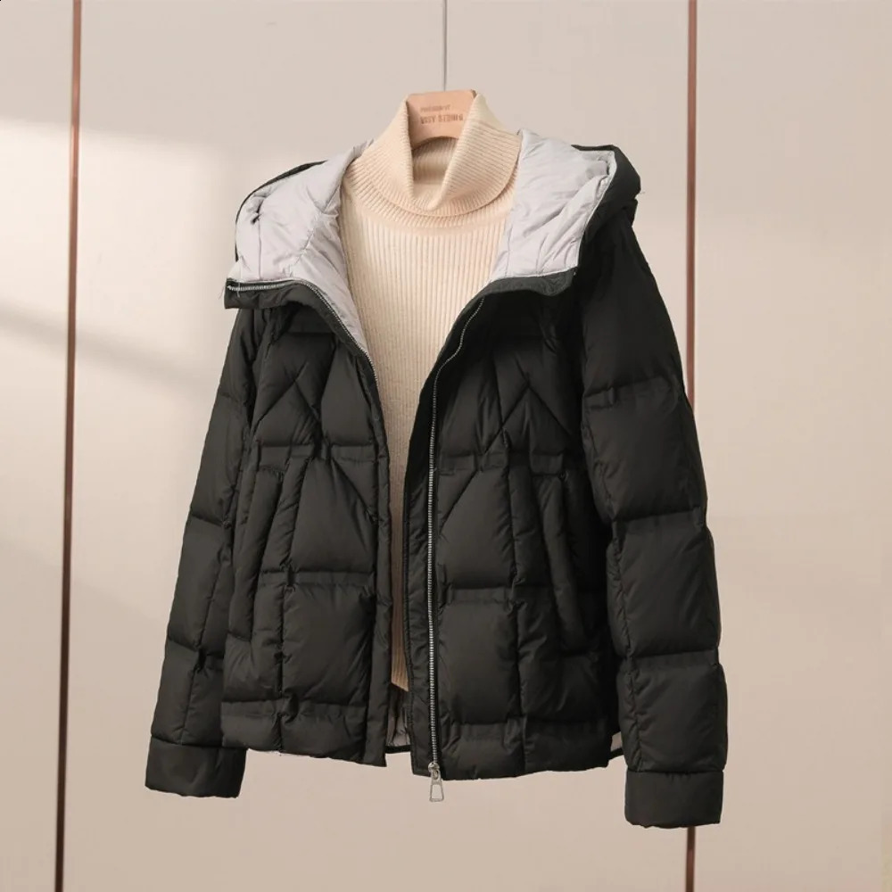 2024 Autumn Winter Lightweight Puffer Jacket Women Long Sleeve Single Breasted Duck Down Coat Female Parkas Fashion Casual 240824