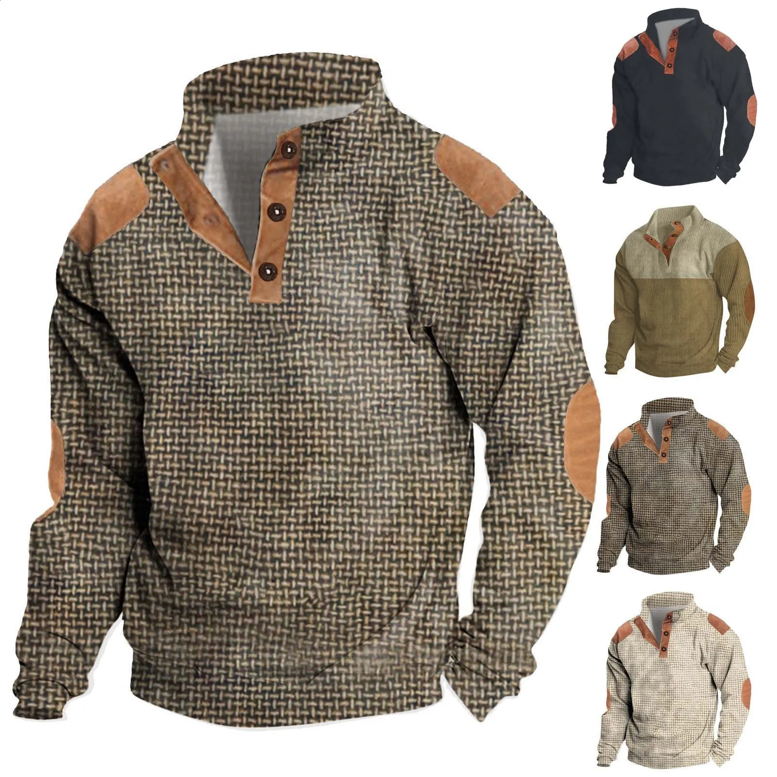 Mens Classic Sweater Spring and Autumn Style Stand up Collar Pullover Long Sleeve Sweater Fashion Casual Sweater 240824