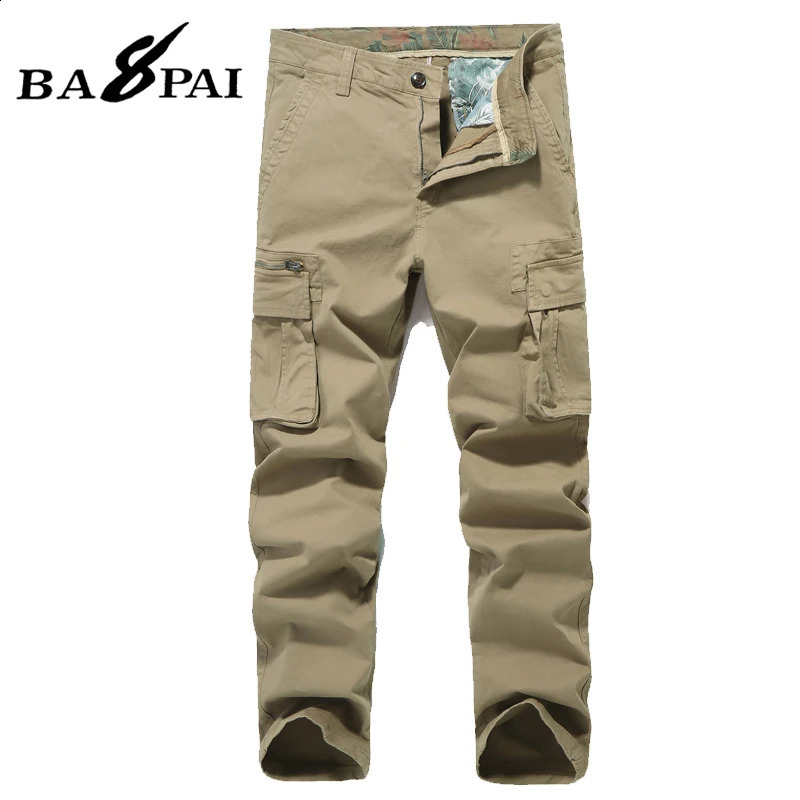BAPAI Mens Fashion Oversized Cargo Pants Outdoor Wear-resistant Mountaineering Trousers Work Clothes 240824