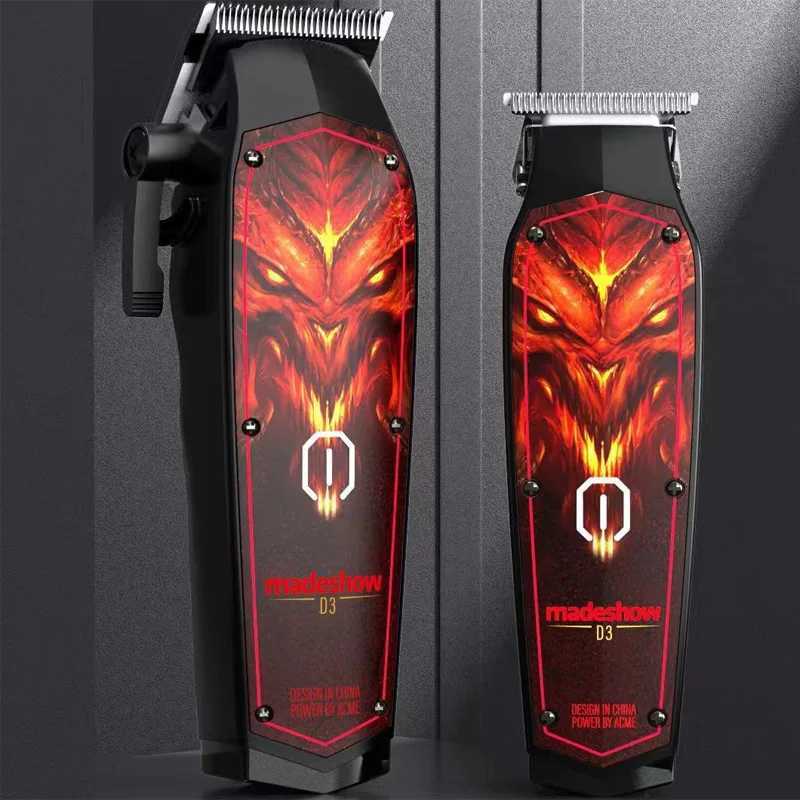 MadeShow M10+M11 New D3 Professional Hair Clipper+Trimmer Set 0.1mm Mair Cutting Machine T Blade High Speed High Quality W240824