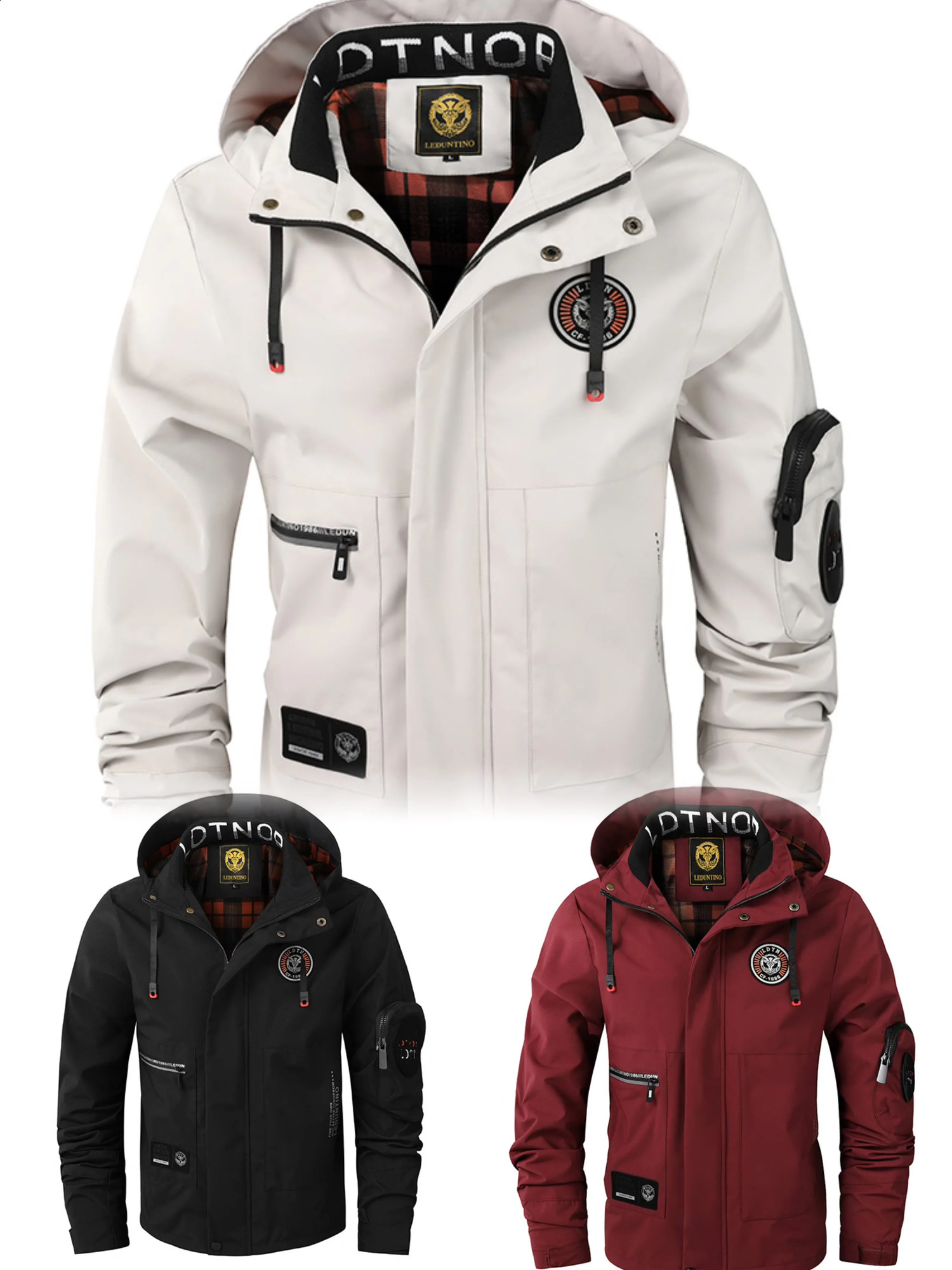 Fashionable Mens Casual Everyday Hooded Jacket Mens Single Layer Waterproof Windbreaker Spring And Autumn Outdoor Sports Coat 240826