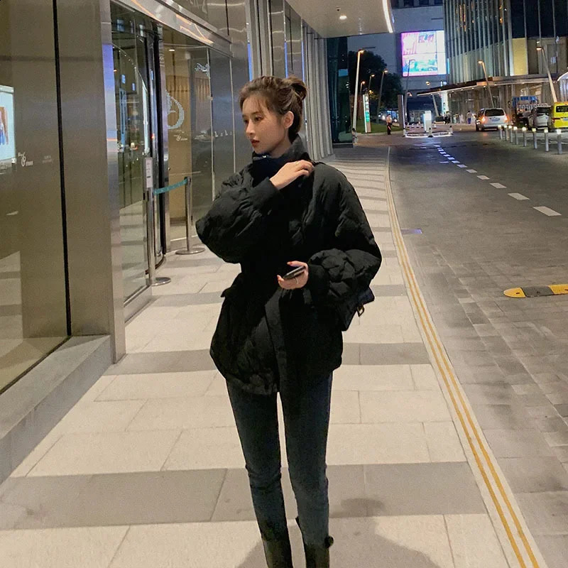 Dafangmei autumn and winter lightweight waist suitable for Korean winter jacket Cropped Puffer jacket womens down jacket 240930