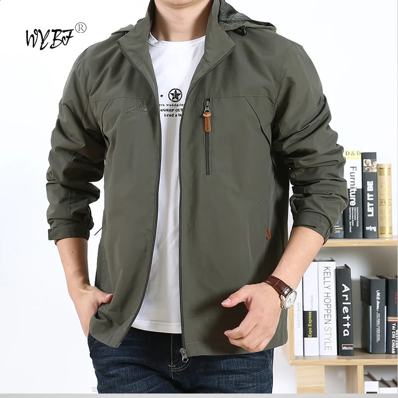 Windbreaker Men Tactical Jacket Waterproof Outdoor Hooded Coat Sports Military European Field Climbing Thin Outwear 240826