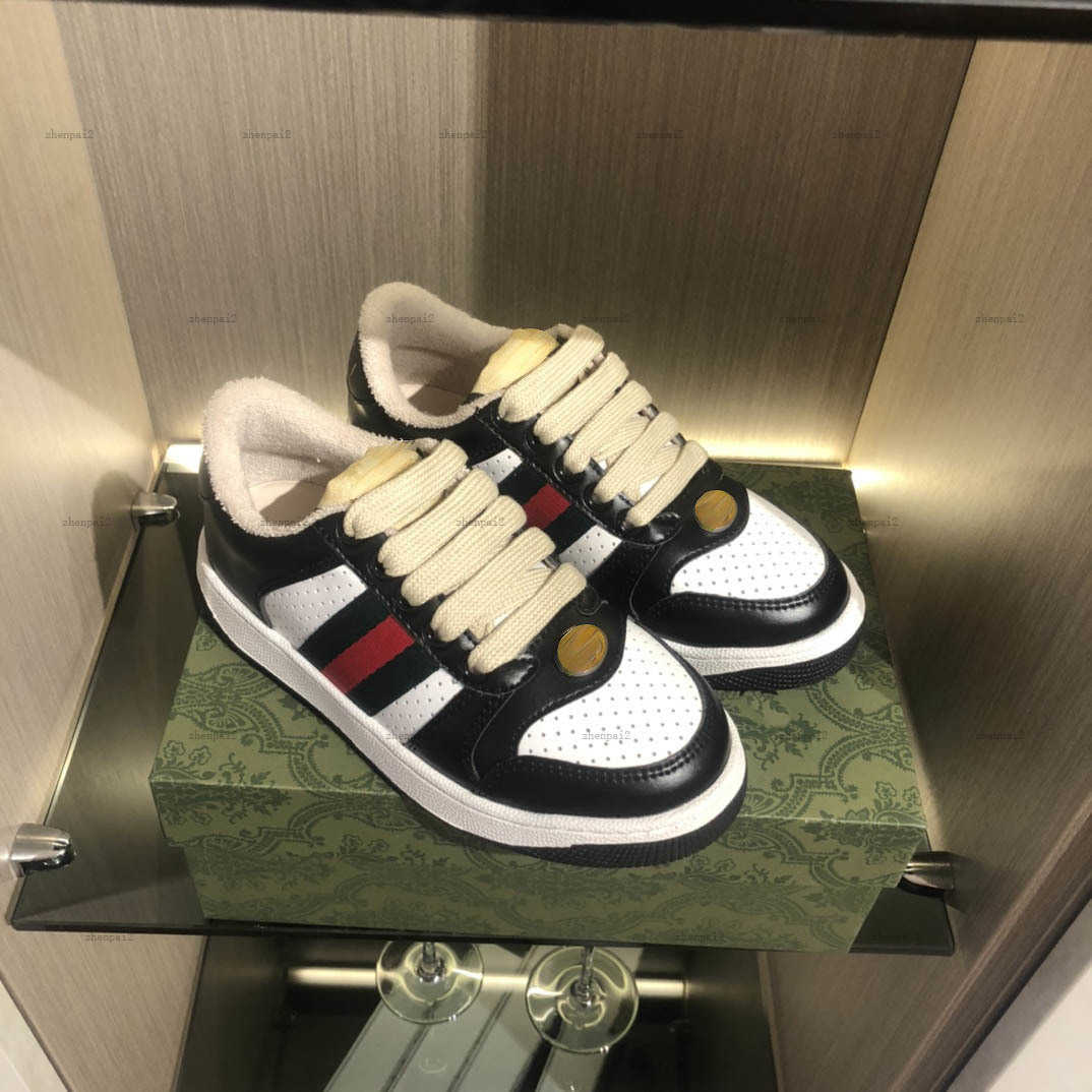 Luxury kids shoes Contrasting colors designer boys girls Sneakers Size 26-35 Including boxes Canvas leather splicing baby shoes