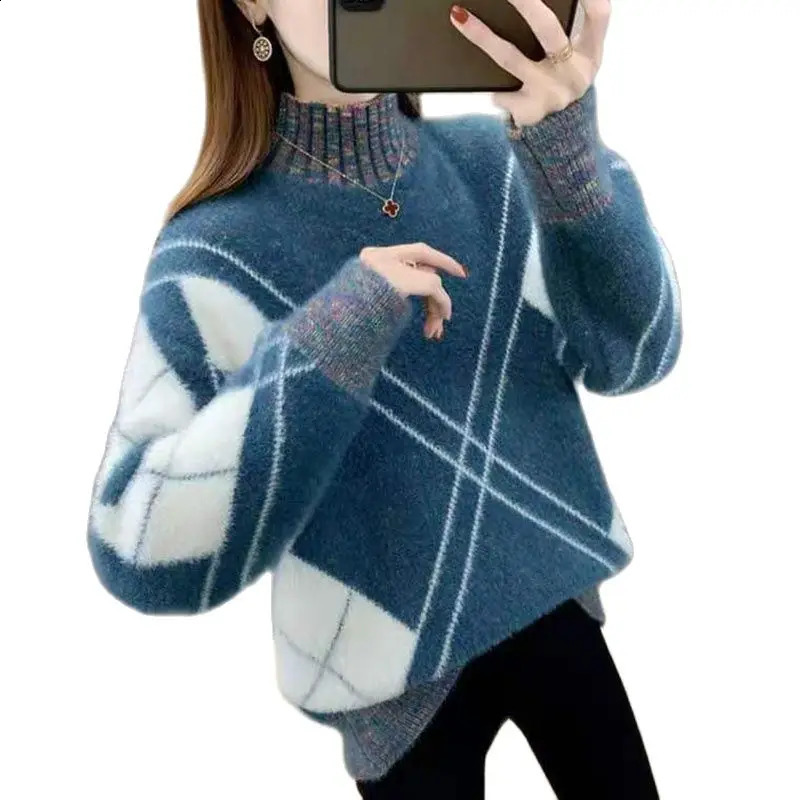 Pullage pour femmes et Profit Proflure Femme Velvet tricoté Pull pour femmes Pull lâche et chaud 240826
