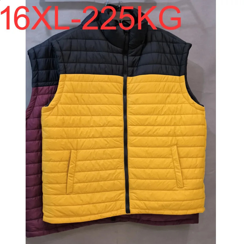 Grande taille 12XL 13XL 14XL hommes gilet sans manches vestes hiver mode homme coton rembourré gilet manteaux gilets chauds 16XL 250KG 240824