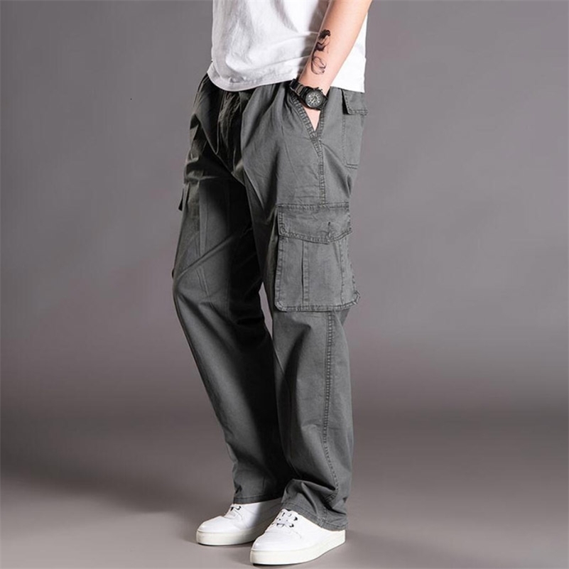 170KG Big Size 12xl 13XL Large Size Summer Men Cargo Pants Cotton Loose Casual Safari Style Pants 68 70 74 240824