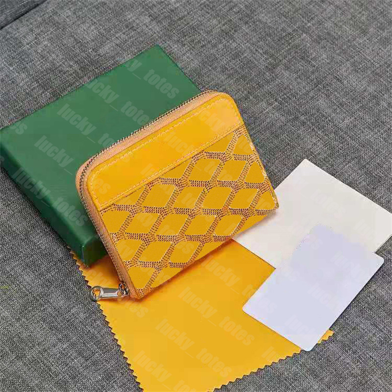 Luxury Id Card Holder Womens Zipper Wallets Mens Mini Purse Leather Designer Cardholder With Box 11 Colors Casual Man Wallet