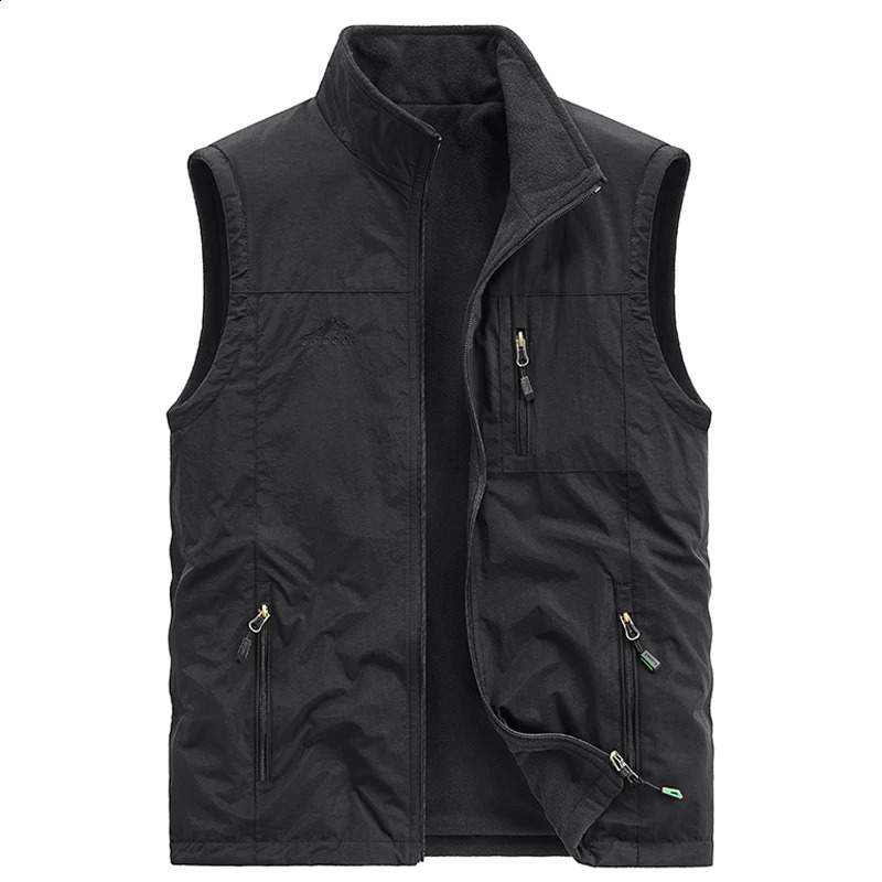 Fashion Double-Side Top Top Veste Mens Automne et hiver en laine chaude Veste sans manches