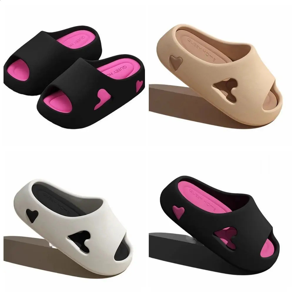 Solid Color Slippers 2024 Non-slip Fashion Beach Slides Thick Shower Shoes Summer 240819