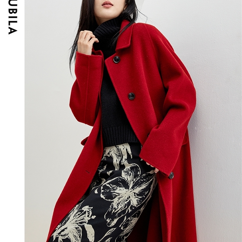 Sentubila Veste longue en laine à double face pour les femmes 2024 Hiver 100 Mabillage de laine simple CONTRACT CHERCH TOPOAT W34O49911 Y240824