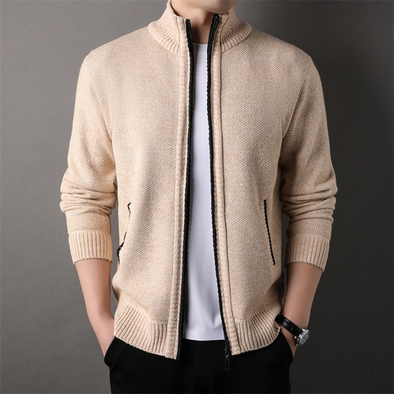Collier de stand-up pour hommes pull en tricot d'automne cardigan d'hiver