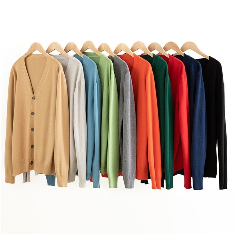 Fashion Mens Classic Solid Color Knit VNeck Cardigan Sweater Soft Baggy High End Cardigans Sweaters Coat Man Clothing y240824
