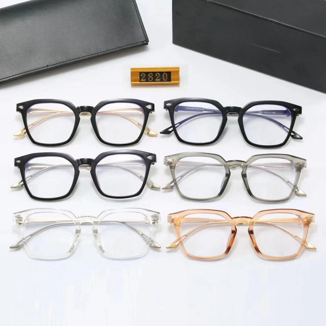 Lunettes de soleil nouvelles luxe pour femmes, design classique hommes, monture métal, verres colorés clairs, lunettes embellies avec boîte 2820