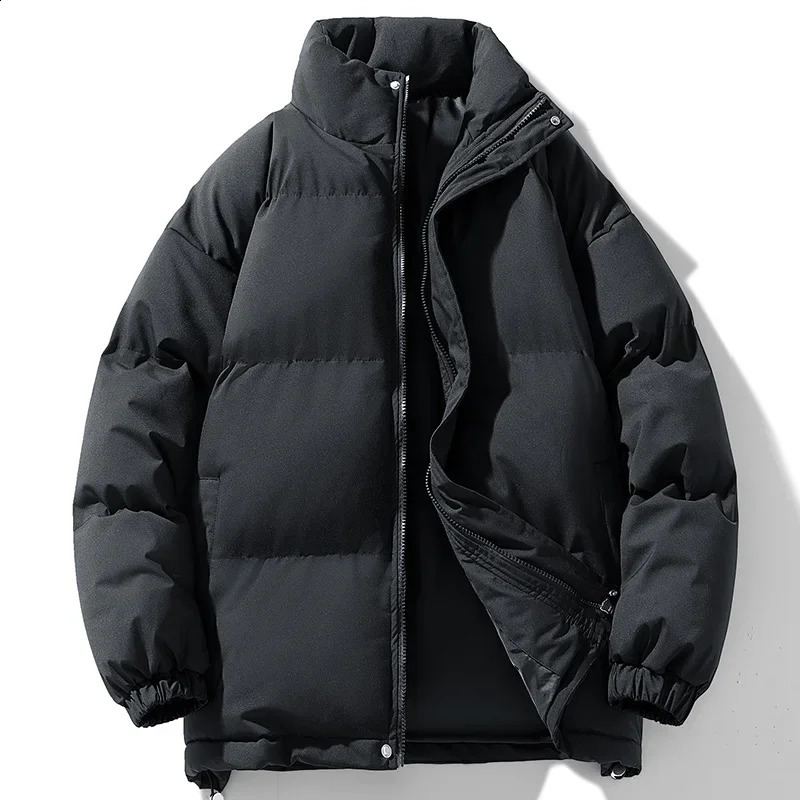 Autumn and Winter Outdoor Mens Cotton Jacket Solid Color Down Couple Thick Collar Parkas Breadcoat Coat Men Winter 240826