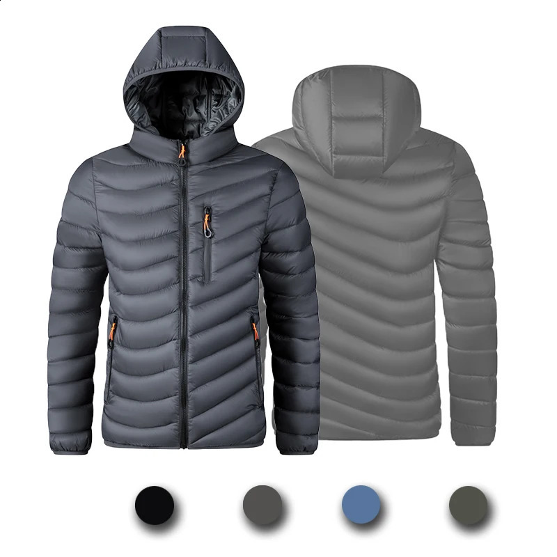 Men Autumn Winter Warm Waterproof Parkas Jacket Coat Mens Hooded Fashion Casual Outwear Detachable Hat Outfits Handsome Male 240826