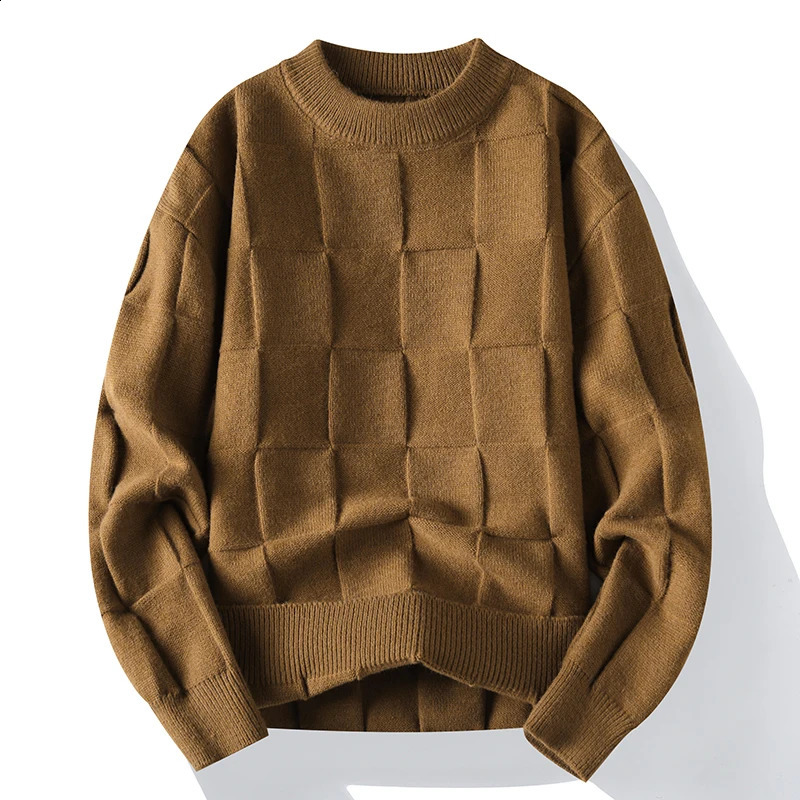 Mens high-quality plain knitted sweater for autumn and winter/Mens slim fit fashionable casual zipper mens long sleeved sweater 3XL-M 240824