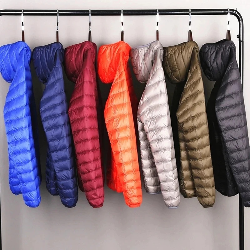 autumn lightweight down jacket mens fashion hoodie mini ultra-thin lightweight youth ultra-thin down jacket 240826