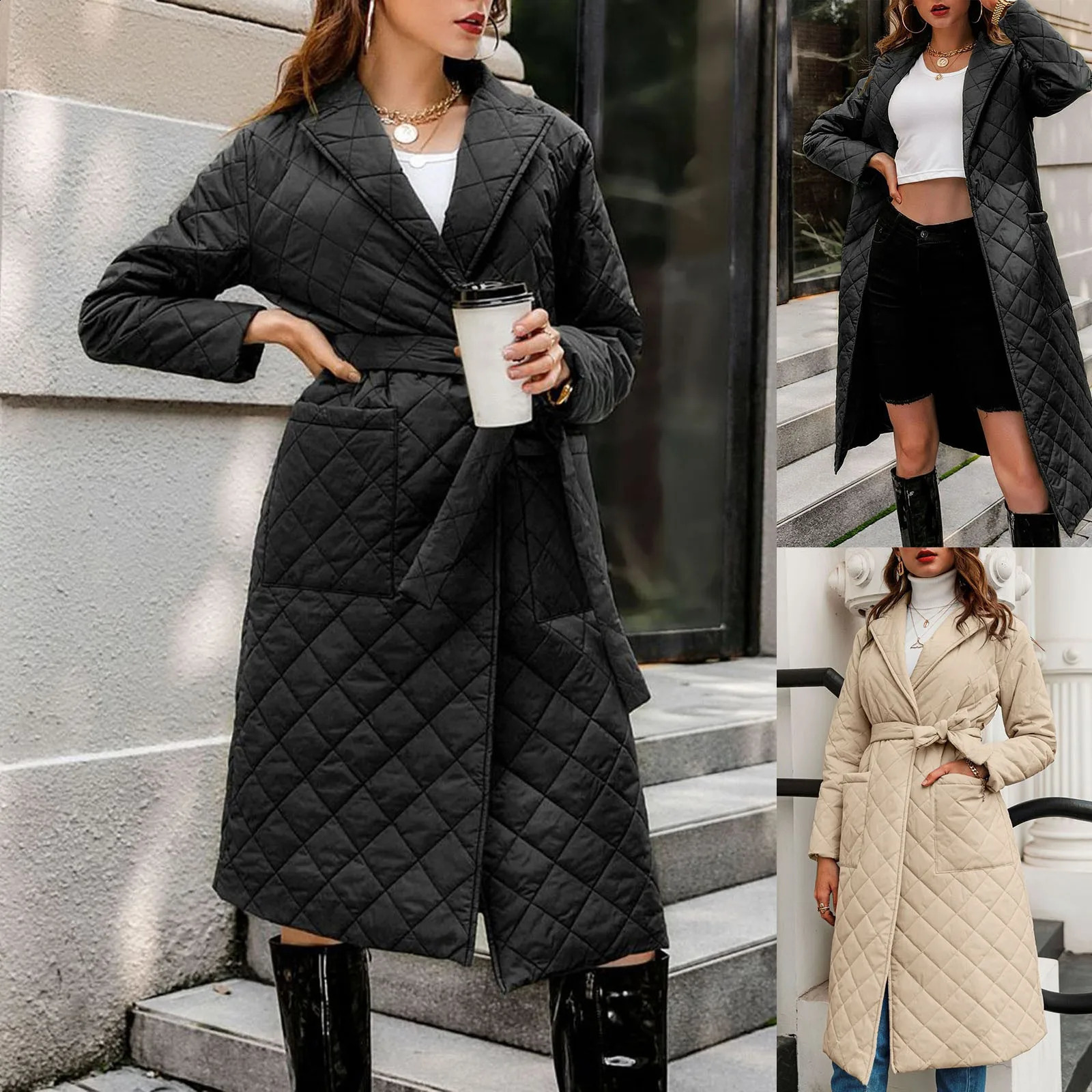 Womens lace waist length jacket with a full zipper collar solid color windproof and warm jacket with pockets winter jacket 240826