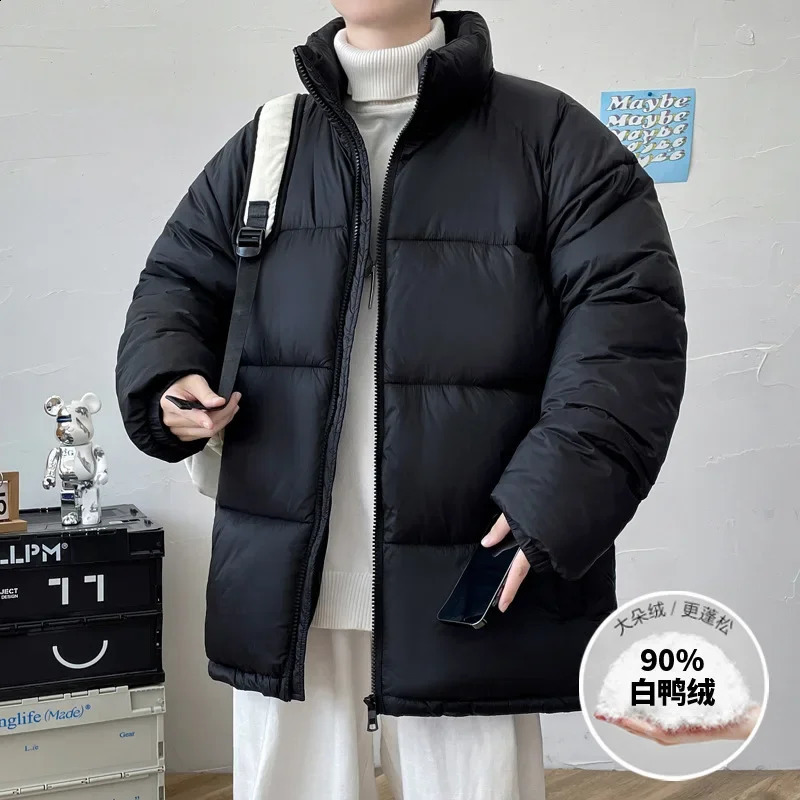 Winter Mens Down Coats Stand Collar Thickened Korean 90% White Duck Down Jackets for Men Couples Puffer Jacket JK-001 240826