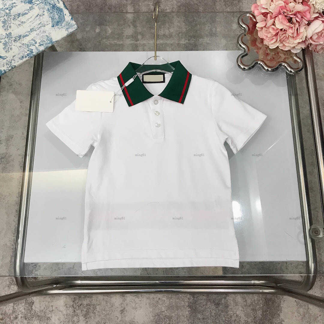 Brand kids POLO shirt t shirt Back striped print baby T-shirt Size 100-150 summer boy Short sleeve Cotton girl lapel tees-image-1024074848