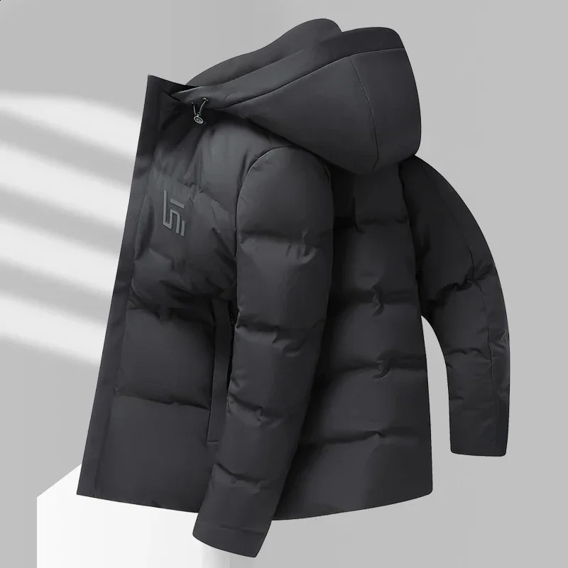 Mens Down Jacket Winter Hooded Jacket for Young and Middle-aged Versatile Style 240826