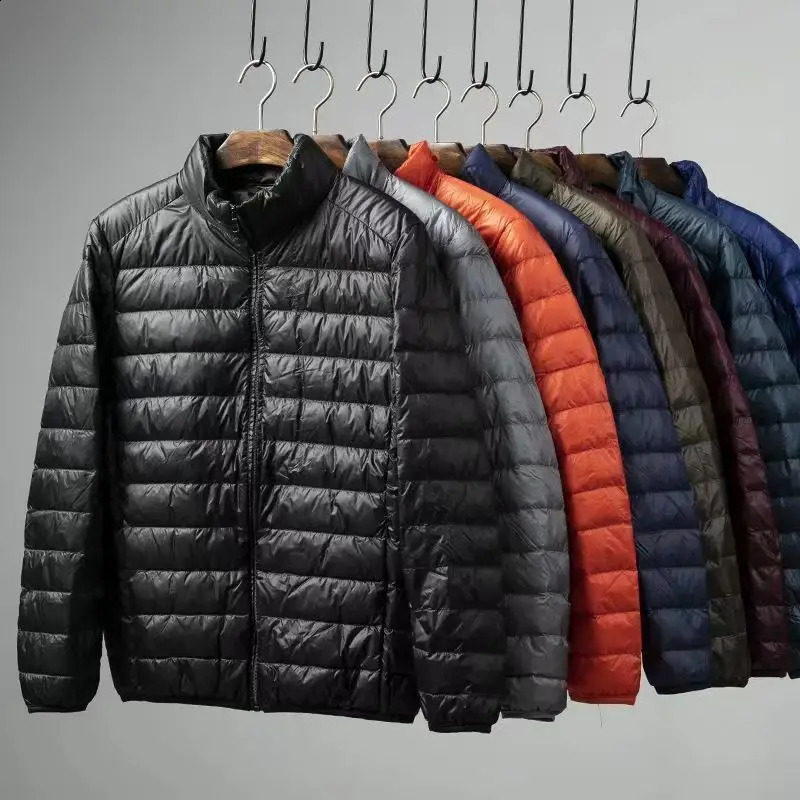 6-color mens down jacket autumn mens ultra light breathable warm white duck down jacket 4XL mens clothing mens winter jacket 240826