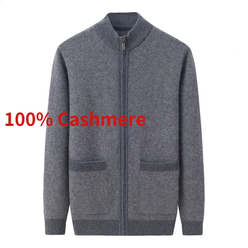 Automne et hiver de haute qualité épaissis 100% Cachemire Cardigan Mentille Pullat de pull grand S-6XL 240824