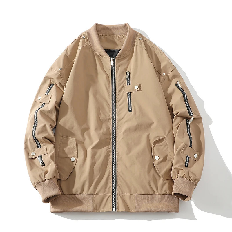 Men Bomber Jacket Men Fashion Loose Jackets Mens Streetwear Hip Hop Harajuku Jackets Male Oversized Woman Causal Coat 240826