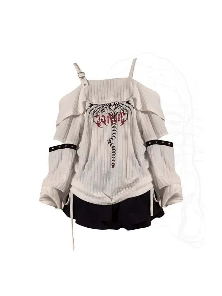 Automne imprimé pull tricoté pull femmes Harajuku coréen Y2k manches longues surdimensionné pulls pull Vintage années 2000 vêtements 240824