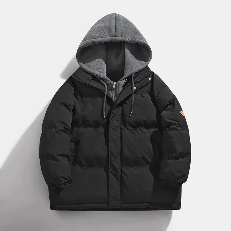 Winter Mens Hoodie Casual Thick Casual Down Jacket Parkas Mens Windproof and Warm Zipper Jacket Mens Clothing 4XL 240826