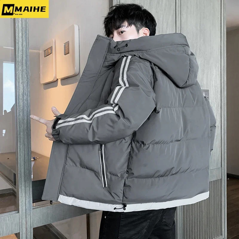 Winter Down Cotton Jacket Casual Mens Loose Warm Hooded Pike Coat Cold and Windproof Coat Large Mens Clothing M-8XL 240826